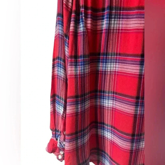Torrid Women’s Red & Blue Lightweight Plaid Shirt Plus Size 2 - Picture 8 of 8